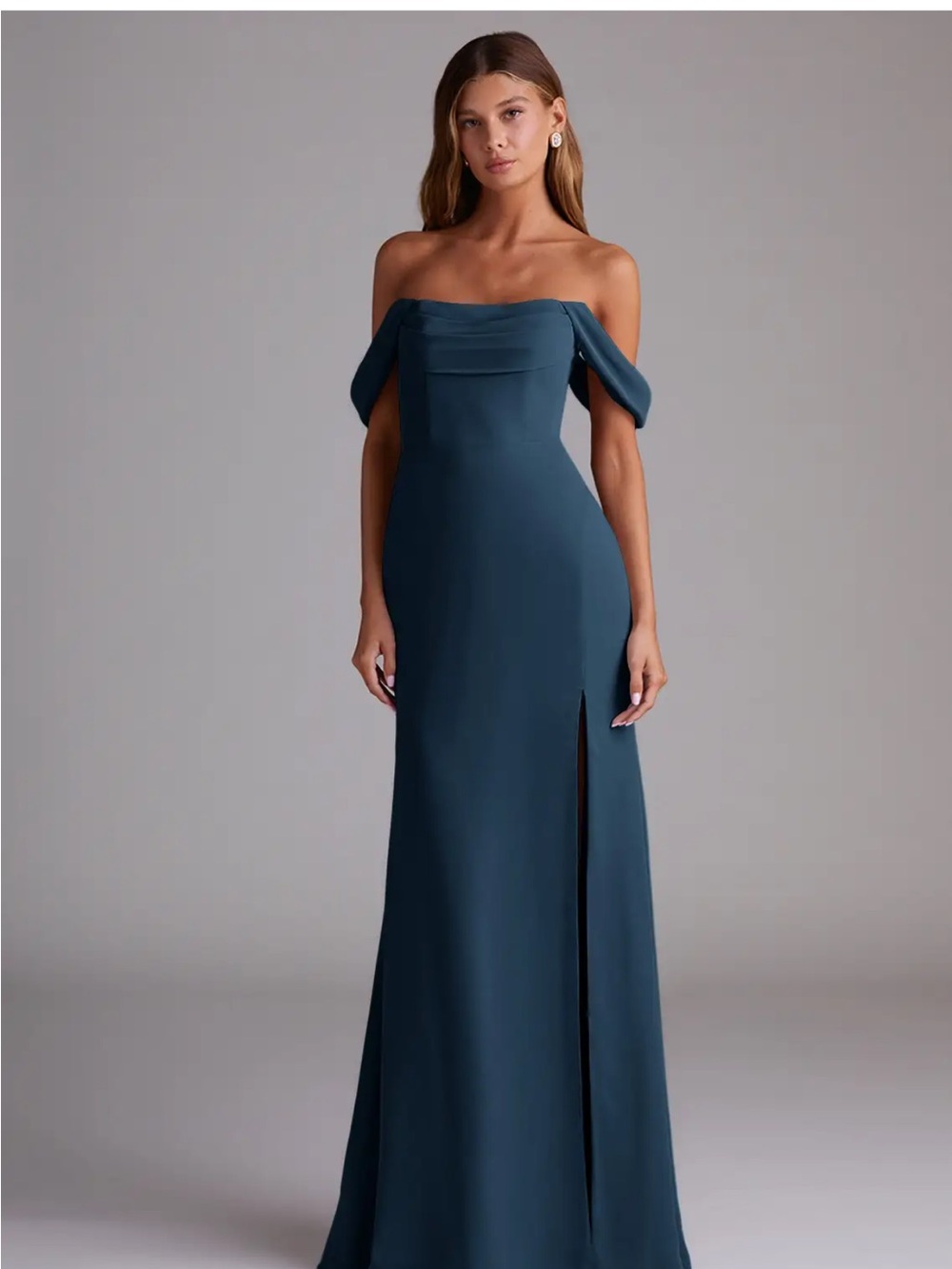 Azazie Navy Blue Maxi Dress